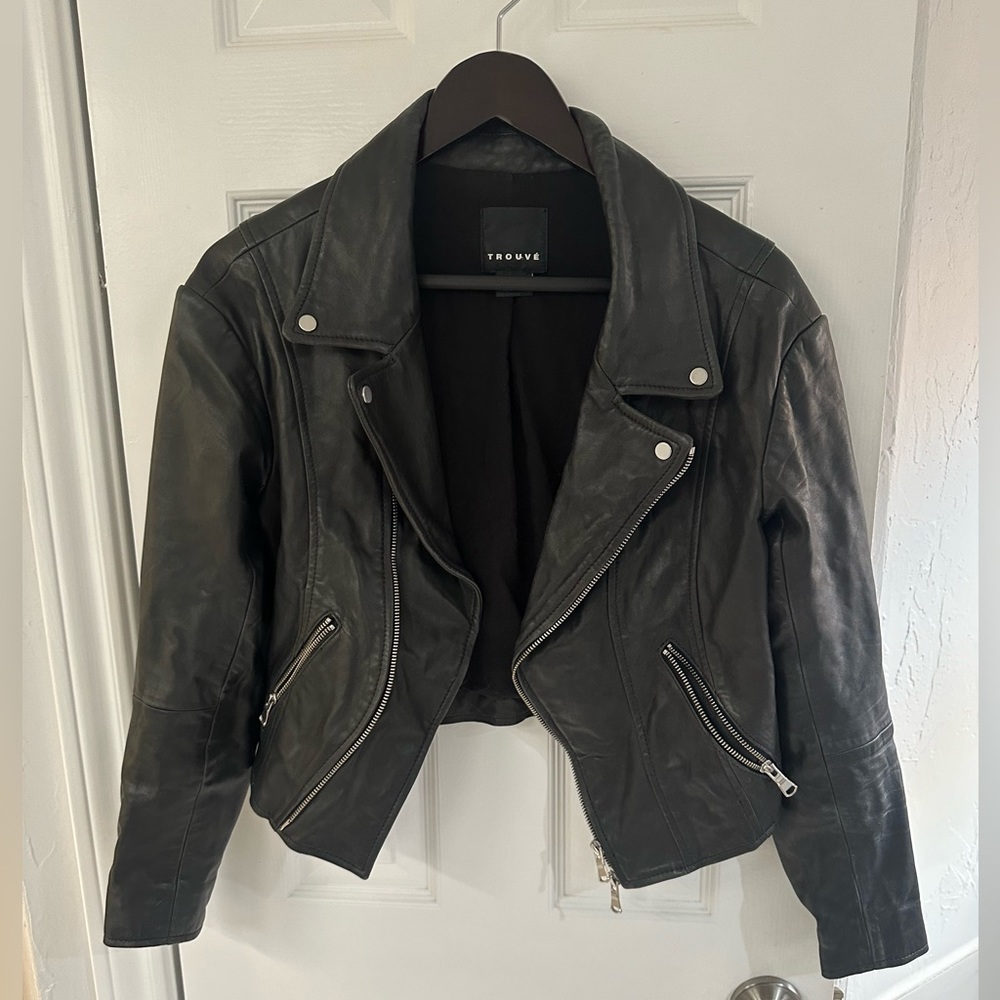 Trouvé Black Leather Moto Jacket